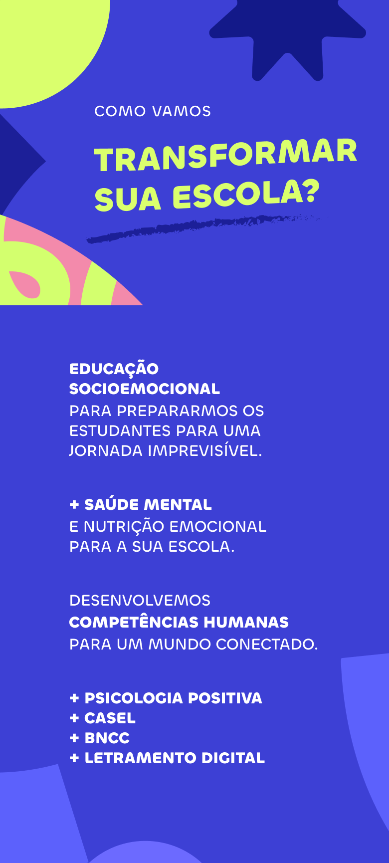 Banner sobre transformar sua escola